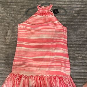Trina Turk, NWT, Zuri halter dress in Camellia Pink